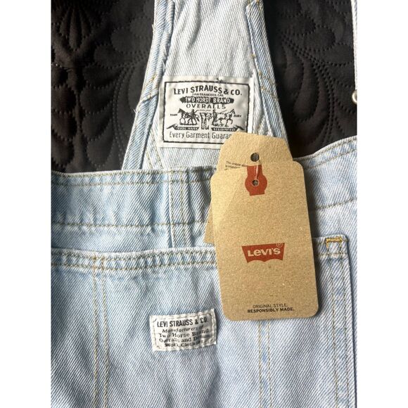 Levi's Women's Vintage Overalls Blue light Wash Stone Shadow Design SZ L: NWT - Picture 15 of 16